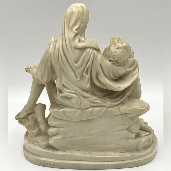 Michelangelo’s Pieta Sculpture by A. Santini: Madonna & Jesus after Crucifixion - Picture 6 of 16